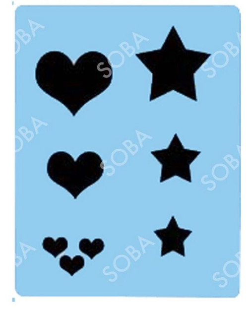 Heart/Star Group Stencil