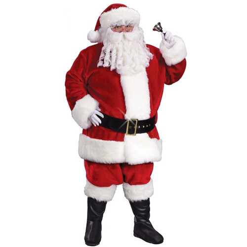 Plus Size Regency Plush Crimson Santa Suit