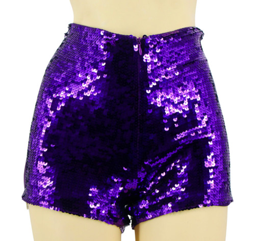 Sequin High Waisted Shorts With Zipper Sequin High Waisted Shorts With Zipper