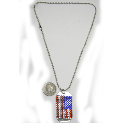 Dog Tags Necklace with Gems