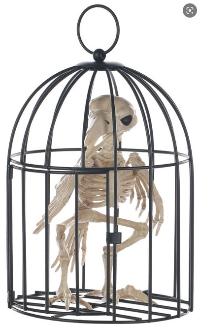 Skeleton Crow in Cage - Morris