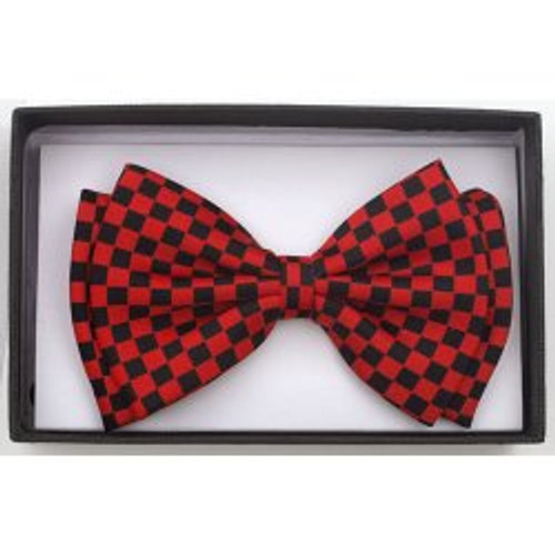 Black and Red Checkered Bowtie