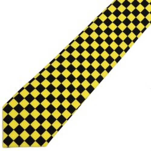 Checkered Yellow Skiny Tie