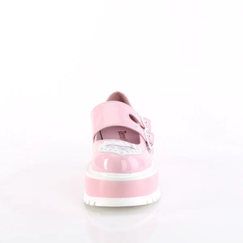 Demonia Slacker Baby Pink Hologram 2" Platform Maryjane