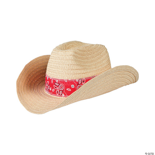 Western Cowboy Hats with Red Bandana