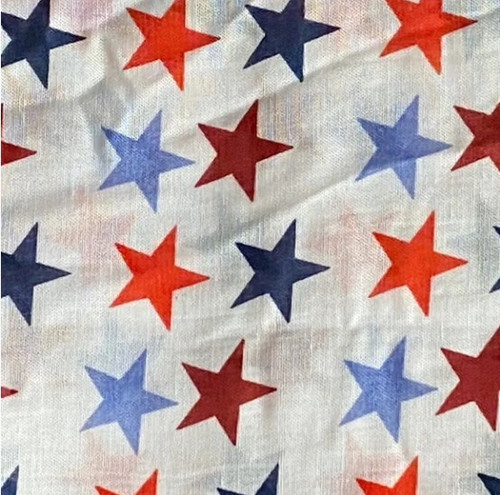 Patriotic Star Print Fashion Scarf Red White & Blue Ladies