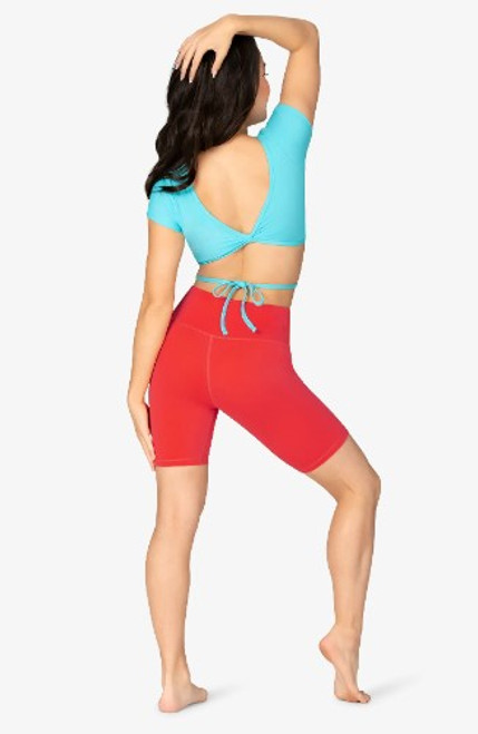 Lumi Short Sleeve Wrap Tie Top - Rose