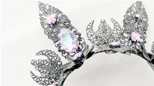 Black Halo Crown with AB Rainbowed  Crystal Jewels