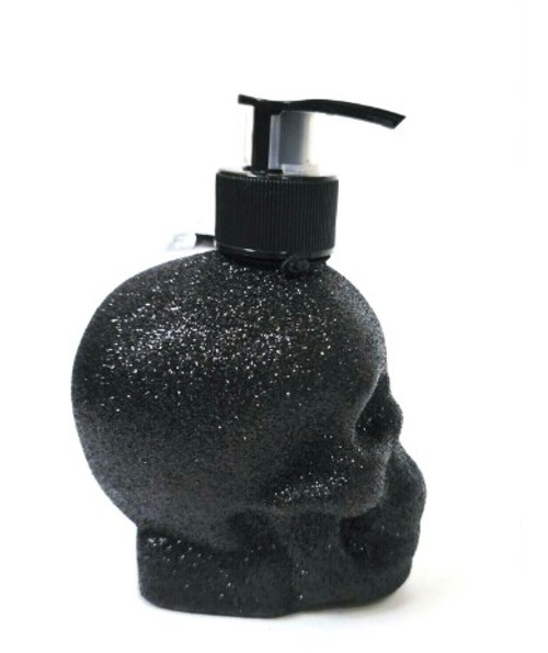 SPARKLING BLACK SPOOKY SKULL CRUSHED COOKIES,REFILLABLE HAND SOAP DISPENSER-10 OZ