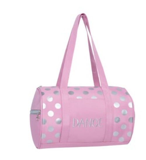 Dots Duffle Dance Bag  - Pink/Silver