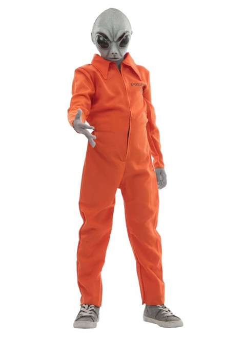 Area 51 Alien W/ Orange Jumpsuit Child Costume 8-10