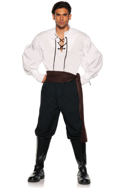 Pirate Dressing Steampunk Authentic Men's Colonial Ruffled Collar Pirate Shirt