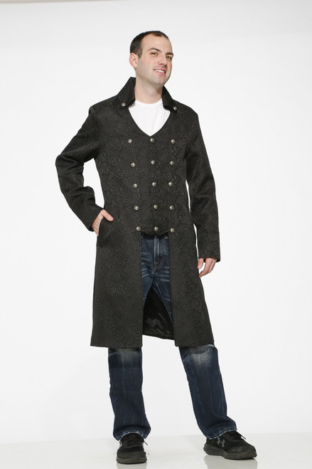 Black Brocade Men's Coat