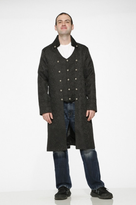 Black Brocade Men's Coat