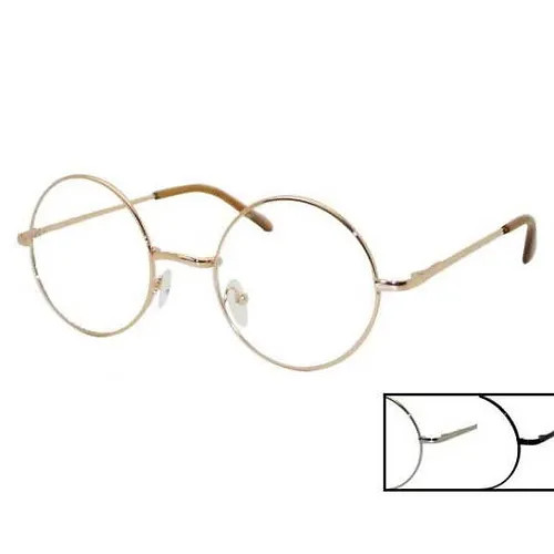 CLEAR LENS, LENNON SIZE GLASSES SILVER, GOLD & BLACK FRAMESS