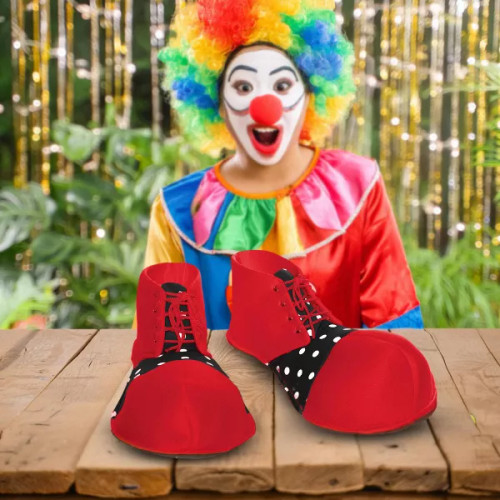 Oversized Clown Adult Costume Shoes | Red