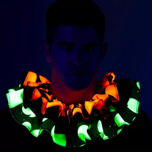 Blacklight Reactive Clown Collar Adult Costume