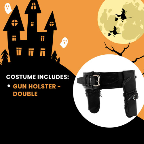 Underwraps Costumes Cowboy Double Weapon Holster Adult Costume Accessory | Black