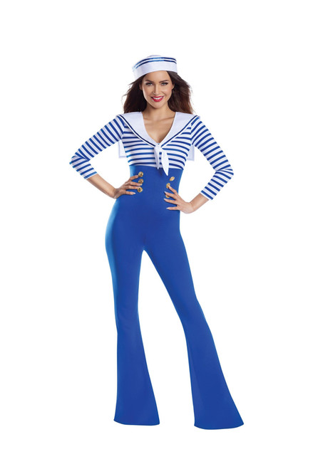 Dreamgirl Sailorette Bellbottom Jumpsuit Women’s Costume