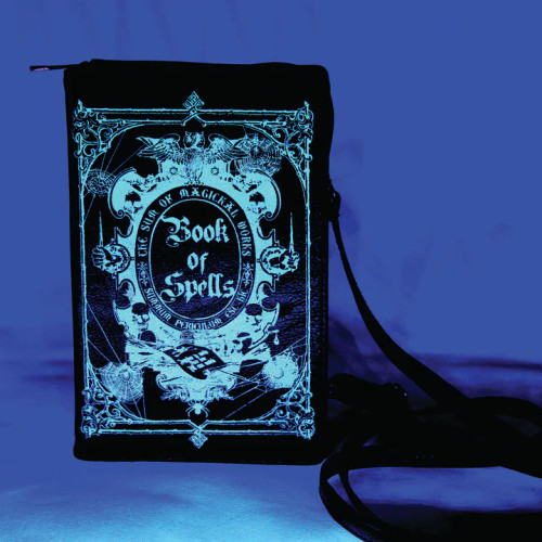 Glow In The Dark Book Of Spells Crossbody Bag In Vinyl Material