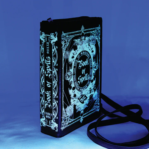Glow In The Dark Book Of Spells Crossbody Bag In Vinyl Material