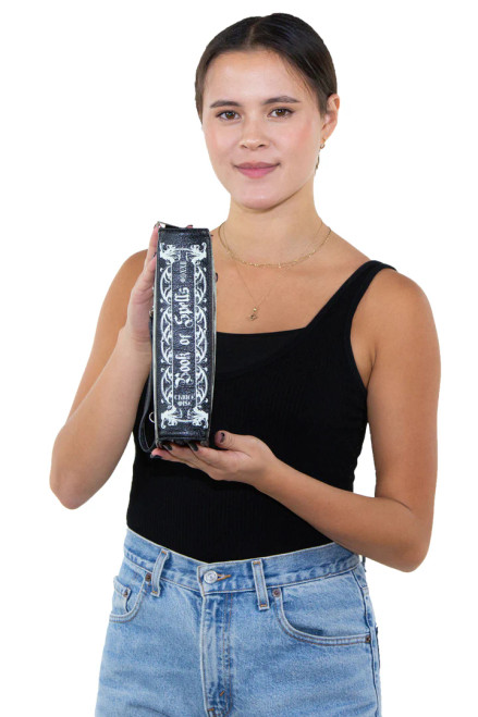 Glow In The Dark Book Of Spells Crossbody Bag In Vinyl Material