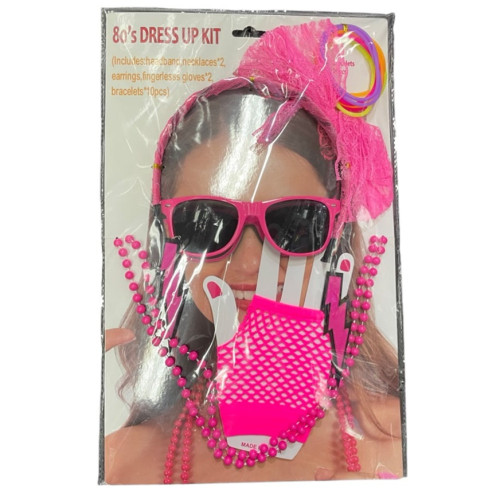 Pink Neon 80s Dress-Up Kit