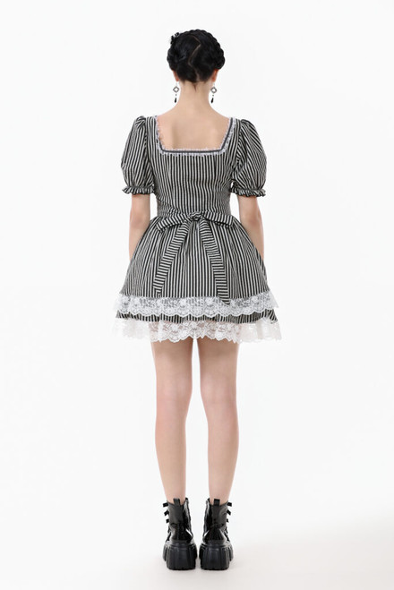 Noir striped circus dress