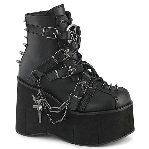 Demonia Kera-68 Blk Vegan Leather, 4 1/2" Platform