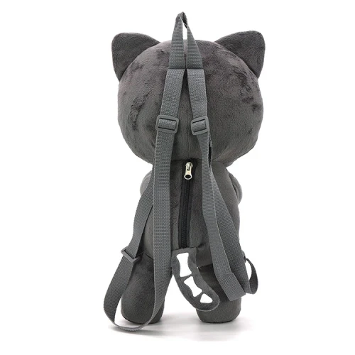PLUSH SKLETON CAT BACKPACK IN POLYESTER