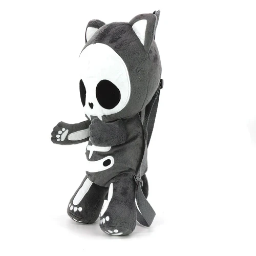PLUSH SKLETON CAT BACKPACK IN POLYESTER