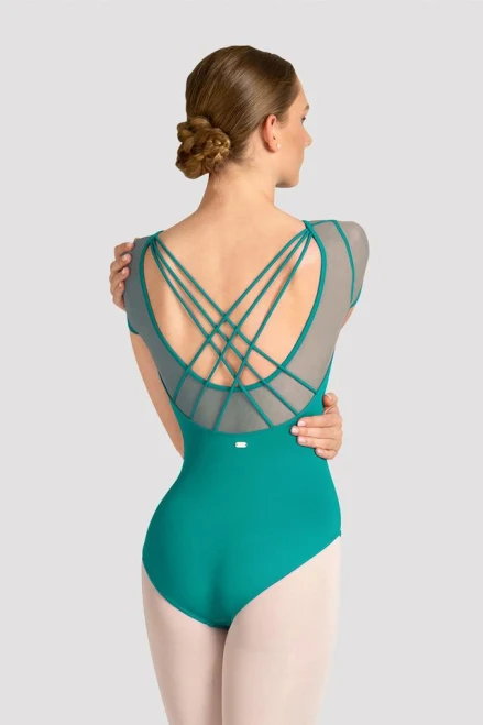 Ladies Mirella Celeste Short Sleeve Printed Leotard