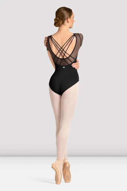 Ladies Mirella Celeste Short Sleeve Printed Leotard
