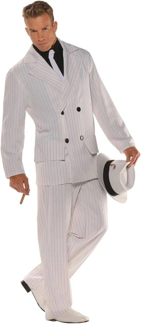 Smooth Criminal W/Double Breasted Jacket, Faux Shirt Front Attached Tie, Pants & Hatband(28577)