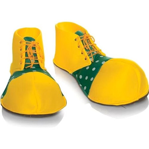 ENHANCE CHARACTERIZATION: Develop your character's traits by selecting footwear that reflects their personality or occupation, adding depth and authenticity to your portrayal. br br Product Description:br Our bright yellow ball-toe clown shoes will add the humorous finishing touch to your Halloween clown costume!