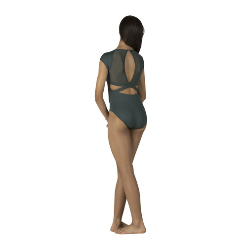 Cap Sleeve Mesh Back Adult Leotard