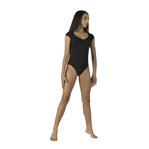 Cap Sleeve Mesh Back Adult Leotard