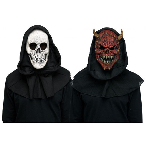Demon and Skull reaper mask , scary , spooky and perfect to scare Friends and family.