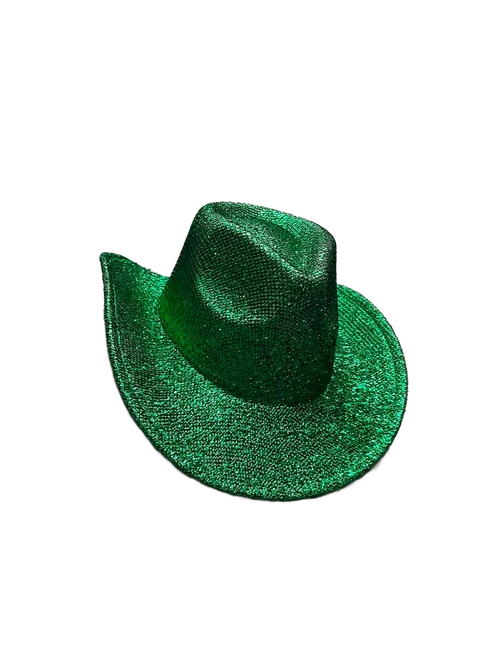 Glitter Cowboy Hat Green