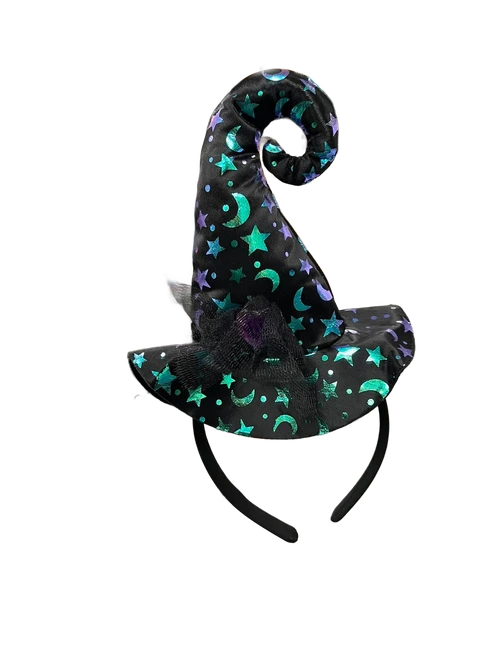 Iridescent Mini Witch hat w/Purple Hat