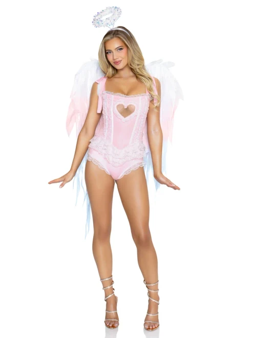 Angel Ombre Chiffon Wings and Halo Headband