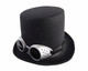 Steampunk Hat with Goggles Black Or Brown 