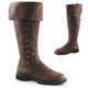 Men's Cuffed Knee High Boot with Faux Button Detail 1/5" Heel