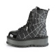 Demonia Slacker-88 2" PF Lace-Up Ankle Boot Black Vegan Leather