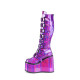 Demonia Swing Purple Holographic Knee High Boot
