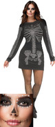 Rhinestone Skele-Gal - Adult Costume