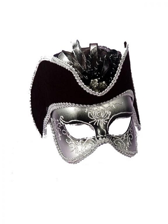 Venetian Half Mask with attached Hat