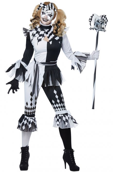 Crazy Jester Costume Black and White - Imaginations Costume & Dance