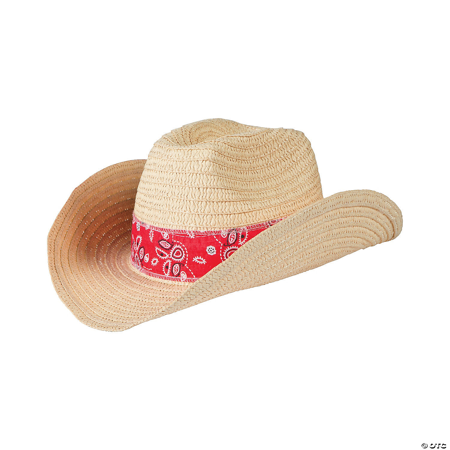 1421 Straw Cowboy Hat Western With Bracelet Decorative Bands And Bandana, Hat Hat Band | Southwest Multicolor Ribbon – The Cow Lot main image 2