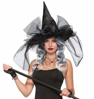 witch hat with veil